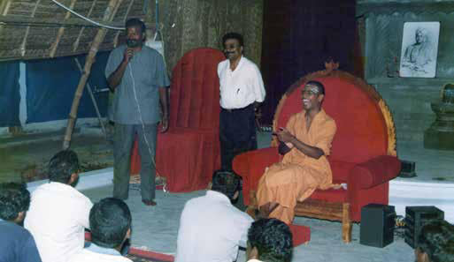 Intimate moments with The SPH in the half built structure of the Tiruchengode Aadheenam